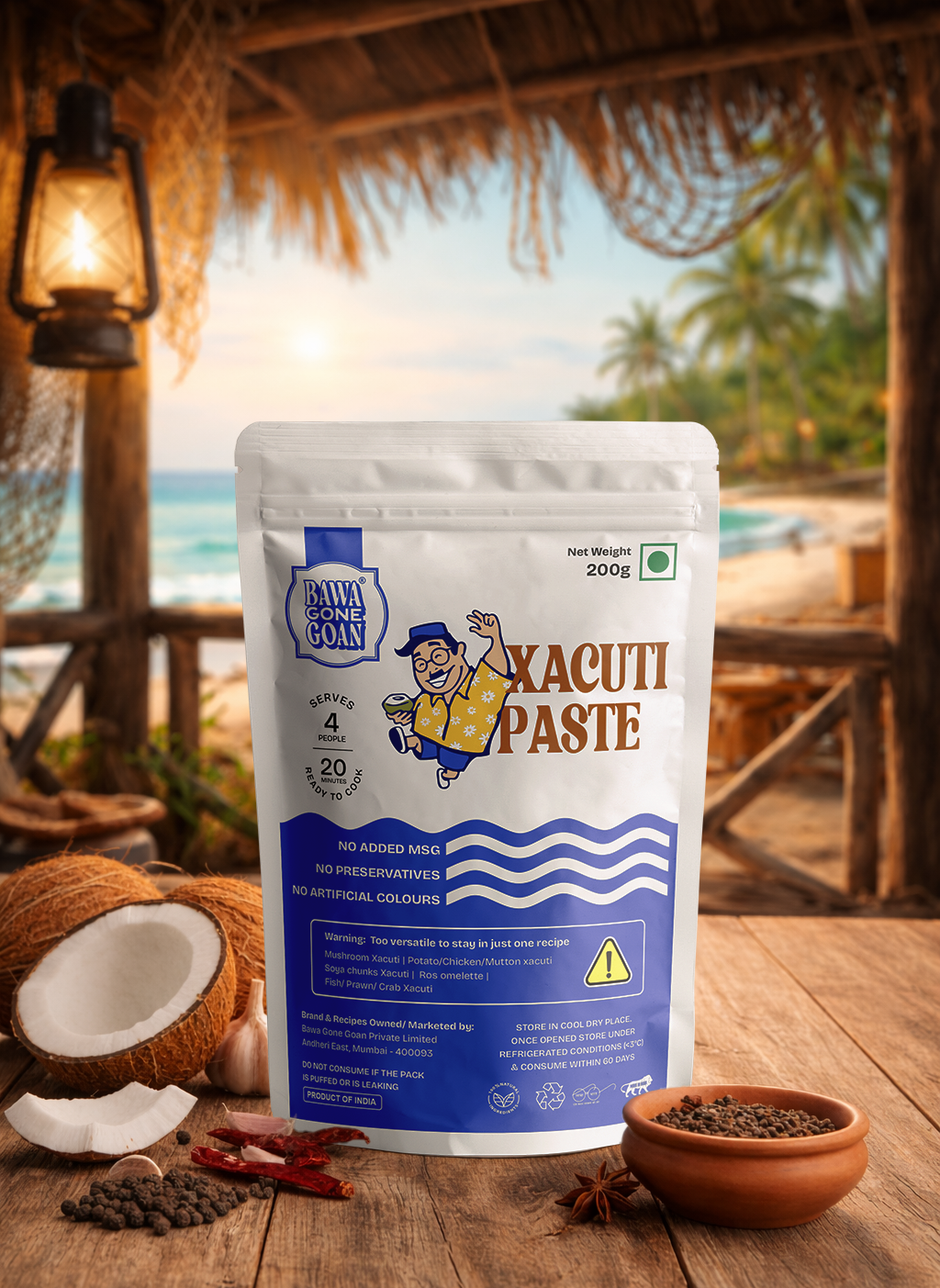 Xacuti Curry Paste 200g | Authentic Xacuti Curry Masala | Ready to Cook in 20 minutes | For Vegetables, Meat & Egg Curry | No Preservatives, No Salt & Oil Added, No Colour, No Added MSG | Gourmet Indian Wet Masala